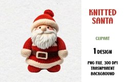 Knitted Santa, Clipart, PNG Product Image 1