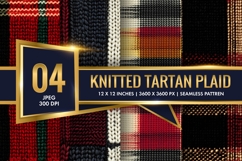 Knitted Tartan Plaid Digital Paper| Fabric Texture Design Product Image 1