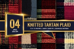 Knitted Tartan Plaid Digital Paper| Fabric Texture Design Product Image 1
