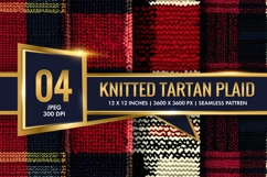 Knitted Tartan Plaid Digital Paper| Fabric Texture Design Product Image 1