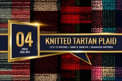 Knitted Scottish Tartan Plaid Pattern | 12×12 Digital Paper Product Image 1