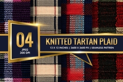 Knitted Tartan Plaid Digital Paper| Fabric Texture Design Product Image 1