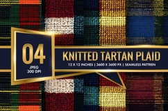 Knitted Tartan Plaid Digital Paper| Fabric Texture Design Product Image 1
