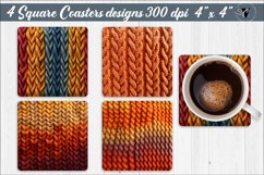 Square Coasters | Knitted texture, kozy winter Product Image 1