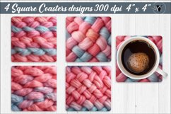 Square Coasters | Knitted texture, kozy winter Product Image 1