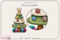Knitted Christmas Tree PNG Bundle | 3 Sublimation Designs Product Image 3