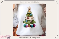Knitted Christmas Tree PNG Bundle | 3 Sublimation Designs Product Image 2