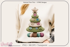 Knitted Christmas Tree PNG Bundle | 3 Sublimation Designs Product Image 4