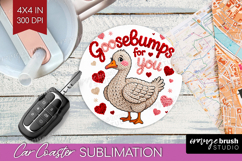 Knitted Valentines Day Car Coaster - Faux Yarn Coaster PNG Product Image 1