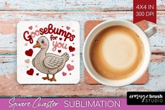 Knitted Valentines Day Square Coaster - Faux Yarn Coaster Product Image 1