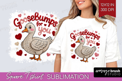 Knitted Valentines Day Square Tshirt Background - Faux Yarn Product Image 1