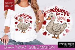 Knitted Valentines Day Round Tshirt Background - Faux Yarn Product Image 1