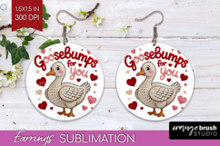 Knitted Valentines Day Round Earrings - Faux Yarn PNG Product Image 1