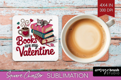 Knitted Valentines Day Square Coaster - Faux Yarn Coaster Product Image 1