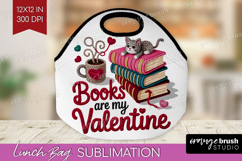 Knitted Valentines Day Lunch Bag - Faux Yarn Lunch Bug PNG Product Image 1