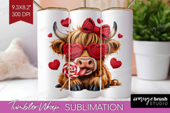 Knitted Valentines Day Tumbler Wrap - Faux Yarn Tumbler PNG Product Image 1
