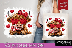 Knitted Valentines Day Tote Bag - Faux Yarn Tote Bag PNG Product Image 1