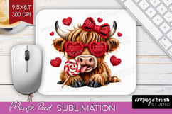Knitted Valentines Day Mouse Pad Sublimation - Faux Yarn PNG Product Image 1