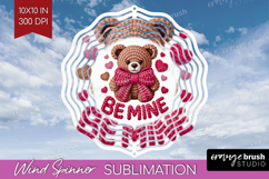 Knitted Valentines Day Wind Spinner Sublimation PNG - Faux Product Image 1