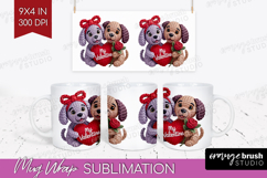 Knitted Valentines Day Mug Wrap - Faux Yarn Mug PNG Product Image 1