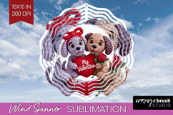Knitted Valentines Day Wind Spinner Sublimation PNG - Faux Product Image 1