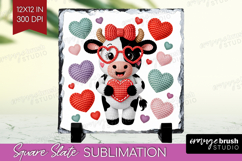 Knitted Valentines Day Slate PNG - Faux Yarn Square Slate Product Image 1