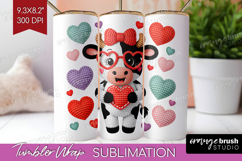 Knitted Valentines Day Tumbler Wrap - Faux Yarn Tumbler PNG Product Image 1