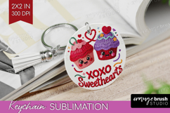 Knitted Valentines Day Keychain PNG - Faux Yarn Keychain Product Image 1