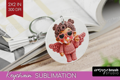 Knitted Valentines Day Keychain PNG - Faux Yarn Keychain Product Image 1