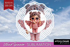 Knitted Valentines Day Wind Spinner Sublimation PNG - Faux Product Image 1