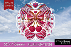 Knitted Valentines Day Wind Spinner Sublimation PNG - Faux Product Image 1