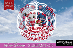 Knitted Valentines Day Wind Spinner Sublimation PNG - Faux Product Image 1