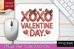 Knitted Valentines Day Mouse Pad Sublimation - Faux Yarn PNG Product Image 1