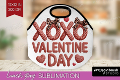 Knitted Valentines Day Lunch Bag - Faux Yarn Lunch Bug PNG Product Image 1