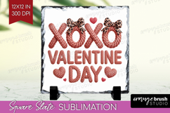 Knitted Valentines Day Slate PNG - Faux Yarn Square Slate Product Image 1