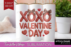 Knitted Valentines Day Tumbler Wrap - Faux Yarn Tumbler PNG Product Image 1