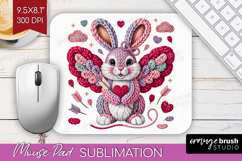 Knitted Valentines Day Mouse Pad Sublimation - Faux Yarn PNG Product Image 1