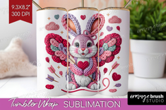 Knitted Valentines Day Tumbler Wrap - Faux Yarn Tumbler PNG Product Image 1