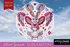Knitted Valentines Day Wind Spinner Sublimation PNG - Faux Product Image 1