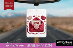 Knitted Valentines Day Air Freshener PNG - Faux Yarn PNG Product Image 1