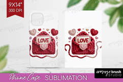 Knitted Valentines Day Phone Case PNG - Faux Yarn Case PNG Product Image 1