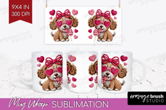 Knitted Valentines Day Mug Wrap - Faux Yarn Mug PNG Product Image 1