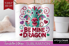 Knitted Valentines Day Tumbler Wrap - Faux Yarn Tumbler PNG Product Image 1