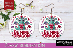 Knitted Valentines Day Round Earrings - Faux Yarn PNG Product Image 1