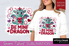 Knitted Valentines Day Square Tshirt Background - Faux Yarn Product Image 1