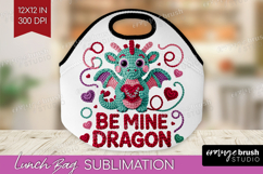 Knitted Valentines Day Lunch Bag - Faux Yarn Lunch Bug PNG Product Image 1