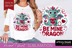 Knitted Valentines Day Round Tshirt Background - Faux Yarn Product Image 1