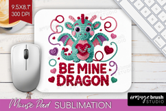Knitted Valentines Day Mouse Pad Sublimation - Faux Yarn PNG Product Image 1