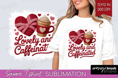 Knitted Valentines Day Square Tshirt Background - Faux Yarn Product Image 1