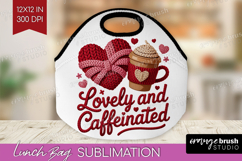Knitted Valentines Day Lunch Bag - Faux Yarn Lunch Bug PNG Product Image 1